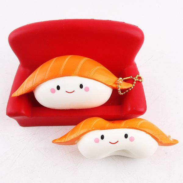 

simulation salmon food model pendant pu slow rebound decompression toys