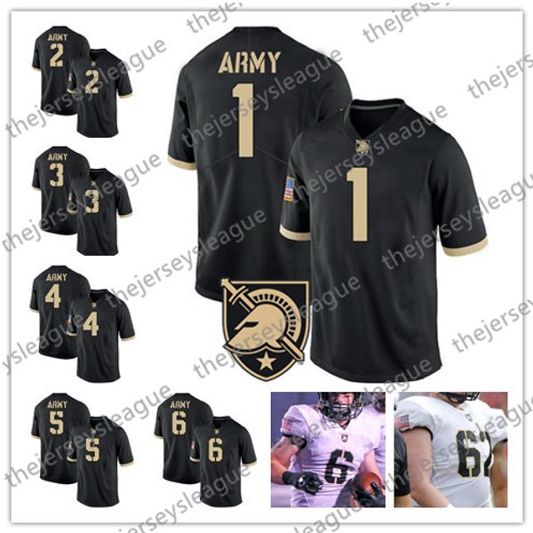 

army black knights # 2 джеймс гибсон 3 asberry 4 cam томас 5 kell walker 6 трейнор черный белый прошитой ncaa американский футбол джерси
