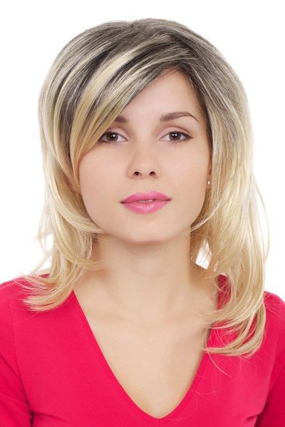 

blonde wig, wig, with black under hair, length: approx. 45 cm, gfw1016-24br6, Black;brown