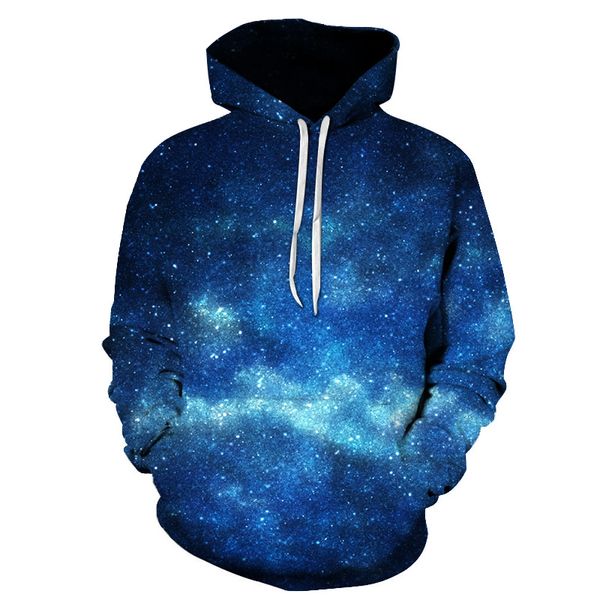 

fashionmen/women blue galaxy 3d funny printed crewneck sweatshirt fashion casual hoodies h359, Black