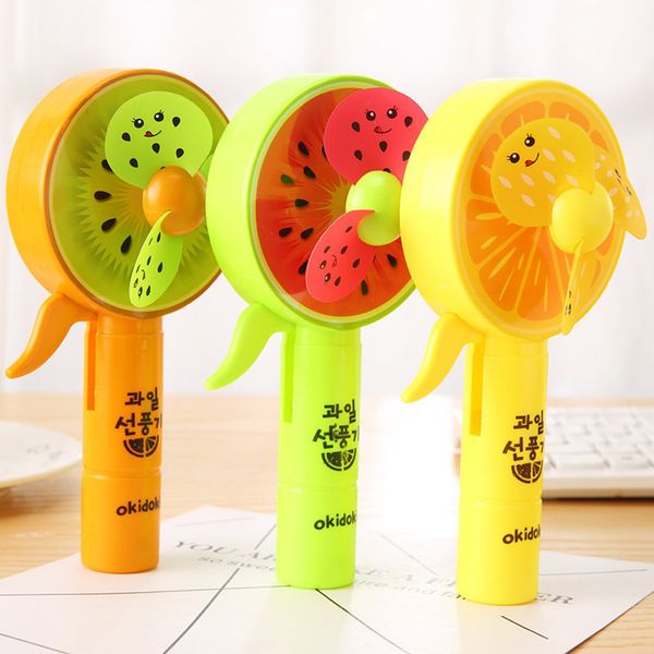 

watermelon colored print mini fans summer kids hand held pressure soft leaves fans children new cool outdoor toys girls creative cute gifts