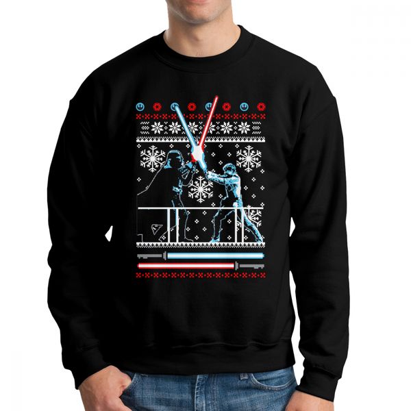 

men christmas duel hoodie funny sweatshirts cotton pride pullover apparel, Black