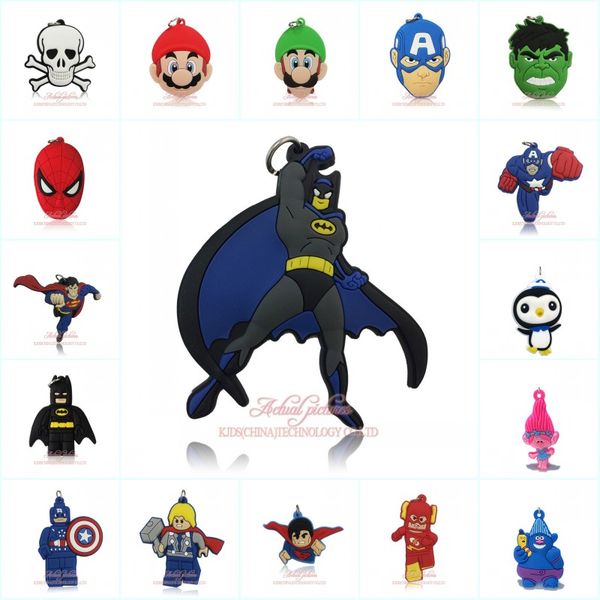 

500+ avenger superhero trolls mario octonauts pendant cartoon soft pvc pendant fit for keychain necklace fashion accessory party gift favors, Silver