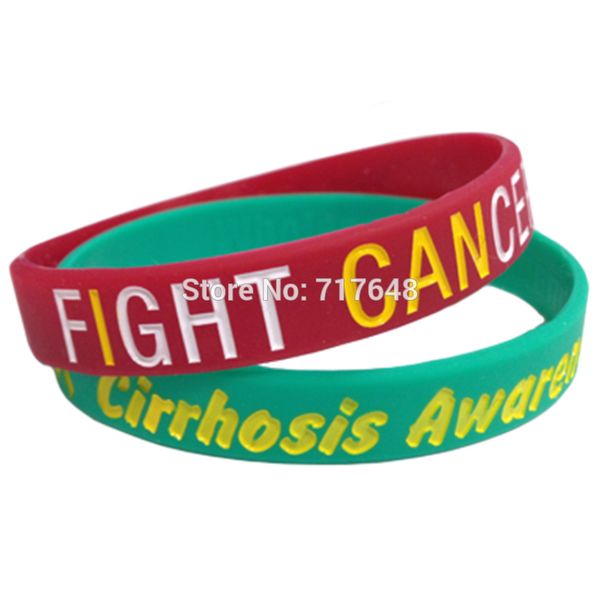 

300pcs fight cancer liver cirrhosis awareness silicone bracelets by fedex, White