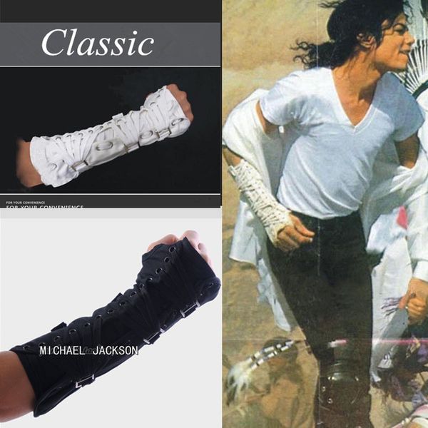 

rare mj michael jackson punk armbrace bad jam black white cotton glove for fans punk for performance party show imitation, Blue;gray
