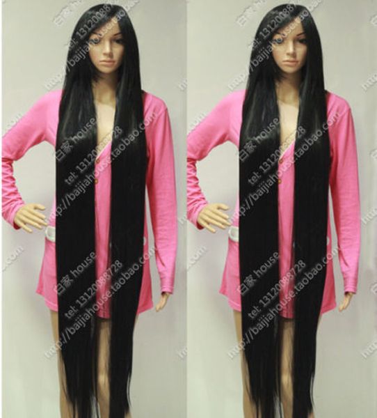 

cosplay wig black 200cm 80inches long straight hair anime wigs costume party wig, Black;brown