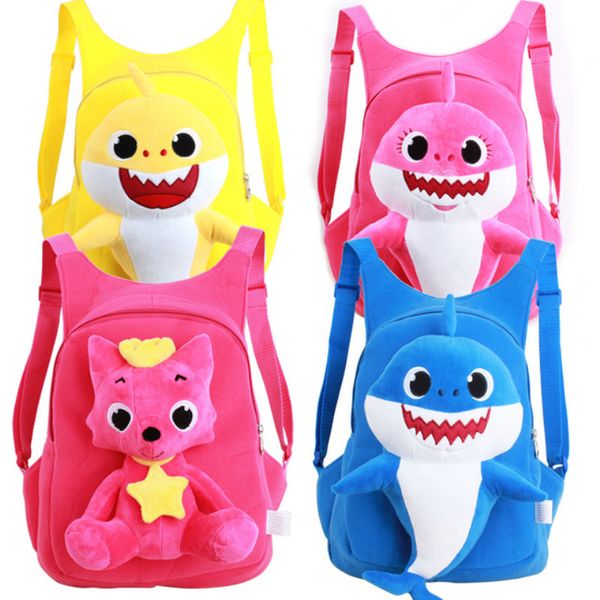 

Cartoon 3D PinkFong Plush Backpack School Bag Girl Boy Kids Children School Bags Shark Backpacks Baby Infantil Escolar Mochilas