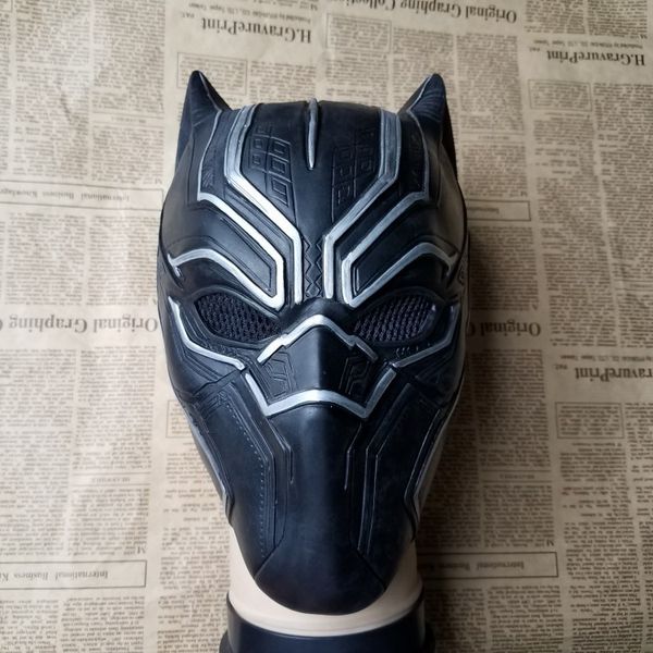 2018 New Cos Civil War Black Panther Soft Latex Mask Black Panther