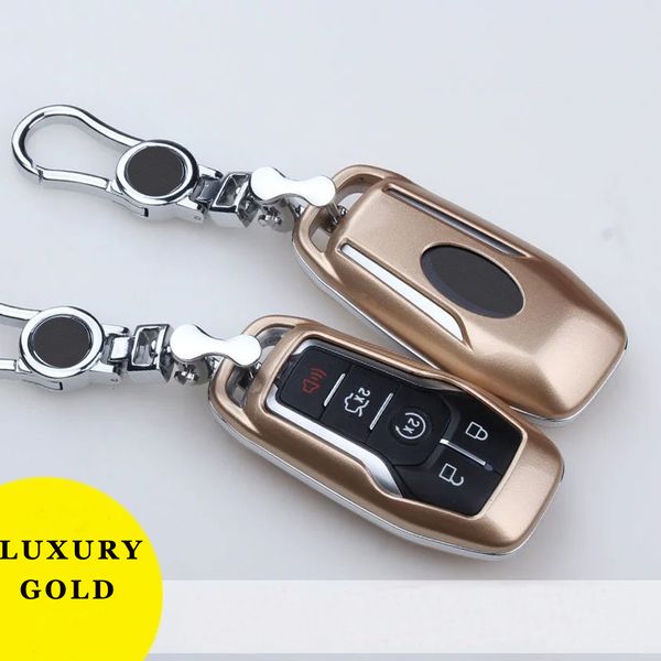 

2018 5 Buttons Carbon Fiber Car Key Case cover key shell set keychain For Ford Taurus Mustang F-150 Explorer Fusion Mondeo Edge