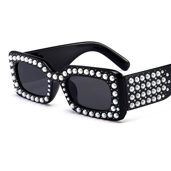 

latest fashion pearl crystal frame sunglasses lady fashion designer sunglasses & women oculos de sol uv400 w2, White;black