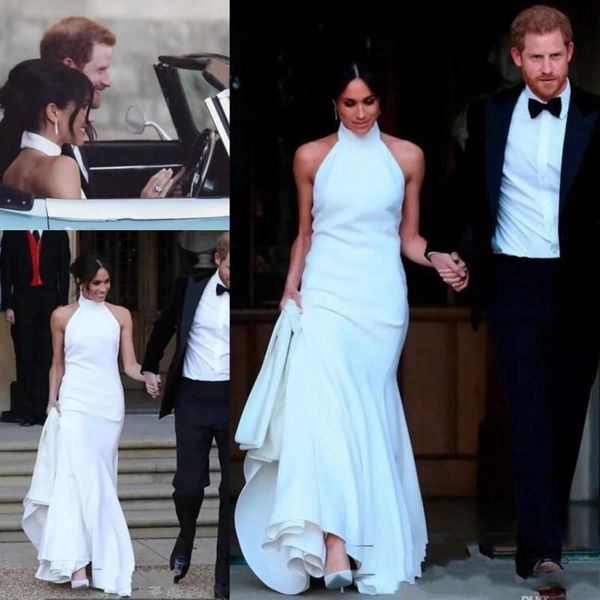 

princess halter wedding dresses halter backless beach wedding dress floor length chiffon simple sheath bridal gowns sleeveless, White