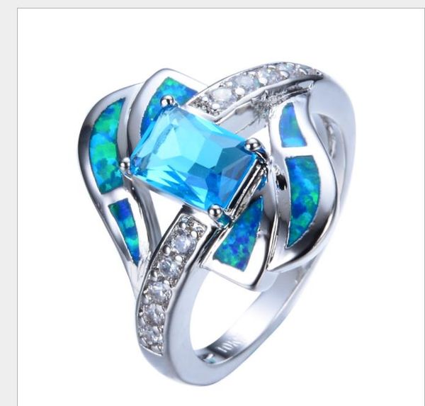 

blue diamond lady wedding ring, Silver