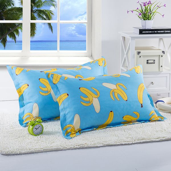 

1 piece 48cm*74cm cartoon banana printed pillowcase for kids anime fruit pillow case cover for children bedroom use xf340-16
