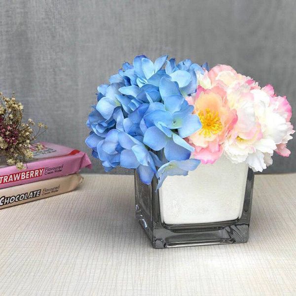 

european modern tableglass vase terrarium plant flower pot vase home office decor square