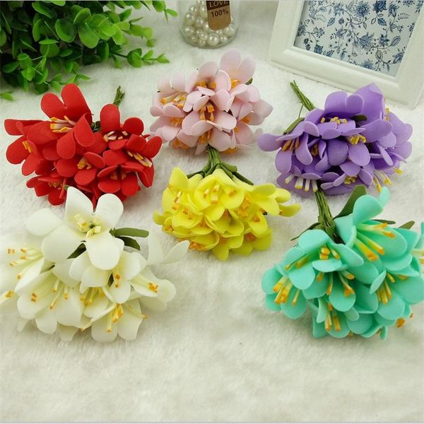 Acheter Jasmin Mini Tête Couleur Unique Pe Rose Mousse Fleur Bouquet Solide Scrapbooking Tête Artificielle Rose Diy Fleur De 095 Du Xiaotouming