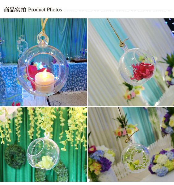 Transparent Acrylic Ball Vase Bowl Hanging Air Plant Terrariums