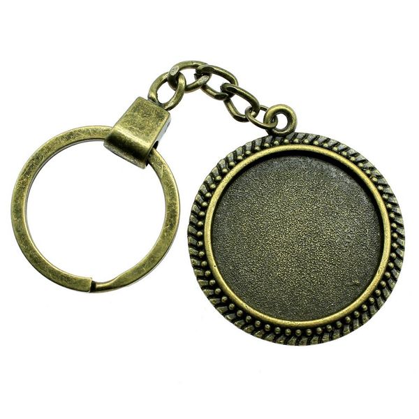 

6 шт. брелок женщины брелки пара брелок для ключей популярные одной стороне внутренний размер 30 мм круглый кабошон камея базовый лоток рамк, Slivery;golden