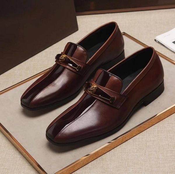 

New Fashion Business Men Dress Shoes Man Slip On Cow Leather Loafers Casual Moccasins For Men Wedding