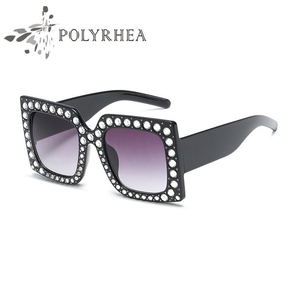 

luxury square sunglasses women italy brand designer diamond sun glasses ladies vintage oversized shades female goggle eyewear, White;black