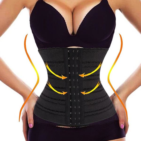 

women waist trainer corset for weight loss slimming body shaper tummy control cincher underbust belt shapewear slim shapers, Black;white