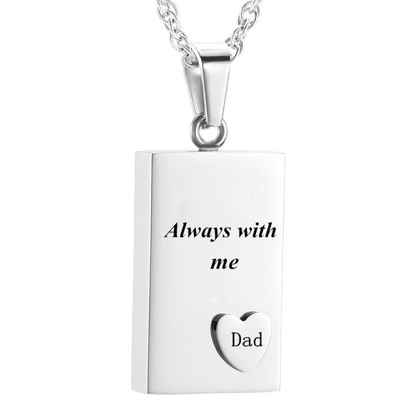 

cremation jewelry for ashes stainless steel square urn pendant memorial ash keepsake cremation jewelry, Silver
