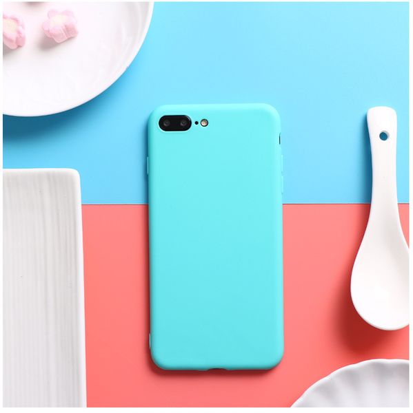 

for iphone 8 plus phone cases simple solid color ultrathin soft tpu cases cute candy color phone case back cover