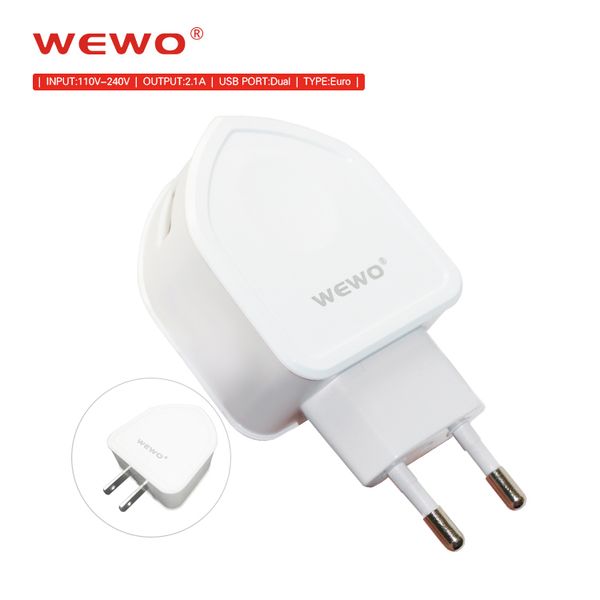 

wewo eu us plug fast charger usb wall adapter 1m micro usb cable type-c retail package dual port cell phone charger for iphone