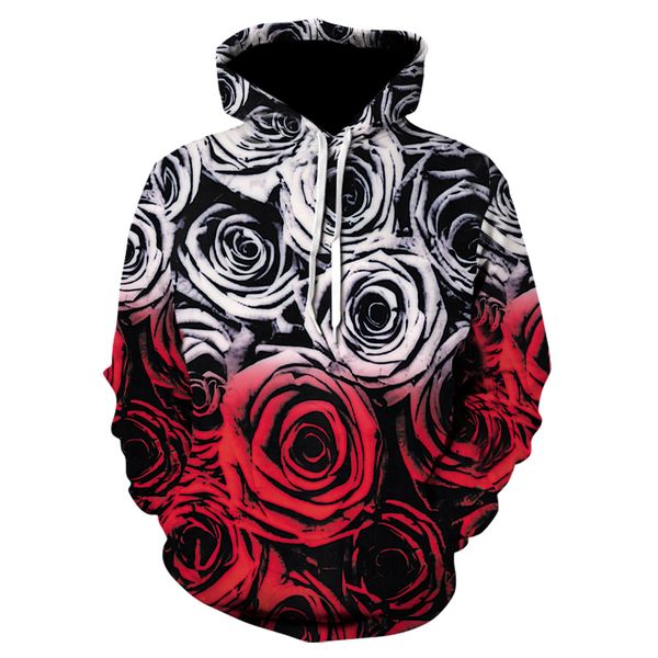 

flower 3d hoodie men women hoodies print hoody streatwear sweatshirts brand jacket pullover tracksuit petal drop ship devin du, Black