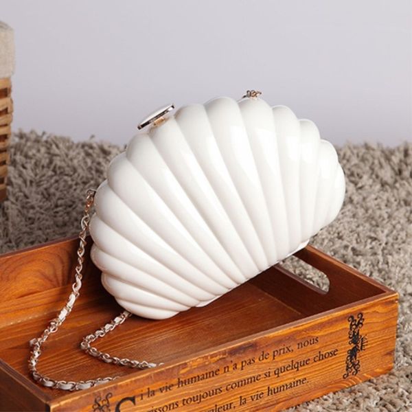 

2018 special crossbody shoulder bag scallope pearl shell shaped messenger bag women laser purse handbag for women evening