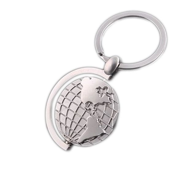 

fashion creative casual globe keychain alloy earth keyring,novelty metal trinket key ring holder souvenir gift, Silver