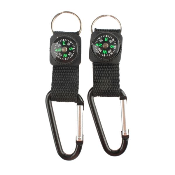

2pcs outdoor compasses for camping hiking mountain climbing aluminum clasp carabiner compass outdoor accessories