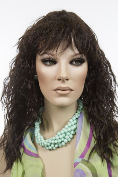 

chestnut brown brunette long medium wavy curly wigs, Black;brown