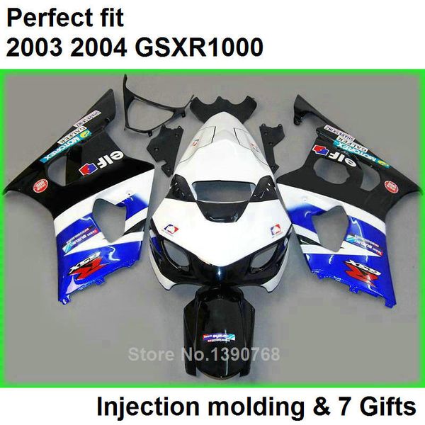 

black white fairings set for suzuki gsxr 1000 k3 2003 2004 fairing kit gsxr1000 03 04 bodywork gsxr1000 lj63