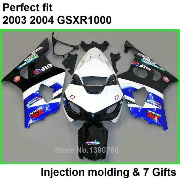 Set carene bianche nere per SUZUKI GSXR 1000 K3 2003 2004 kit carena GSXR1000 03 04 carrozzeria GSXR1000 LJ63