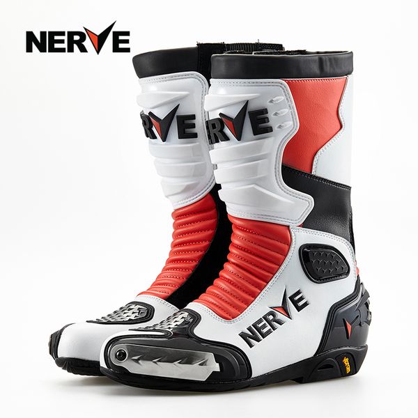 

brand nerve motorcycle riding mid-calf waterproof boots protection leather men motociclista bota moto/motocross racing shoes