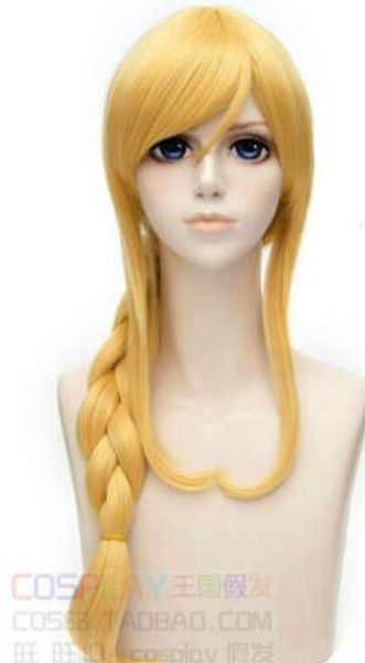 

love live ayase eli long blonde braid cosplay party wigs hair, Black