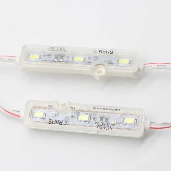 LED Module Light 5630 1.5W 3Leds Sign Backlights IP68 injection Impermeabile Rosso bianco blu 12V 60lm ogni luce pubblicitaria Per Channer Letter