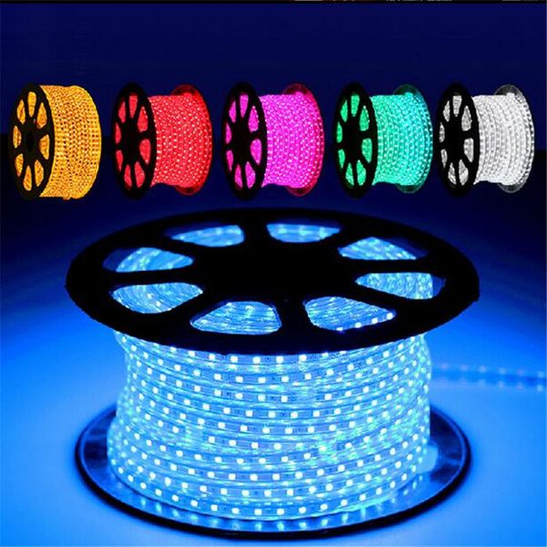 

110 в 220 в smd5050 светодиодная лента 60leds / m светодиодный свет веревки cuttable 1 метр светодиодные гибкие полосы на рождество для дома