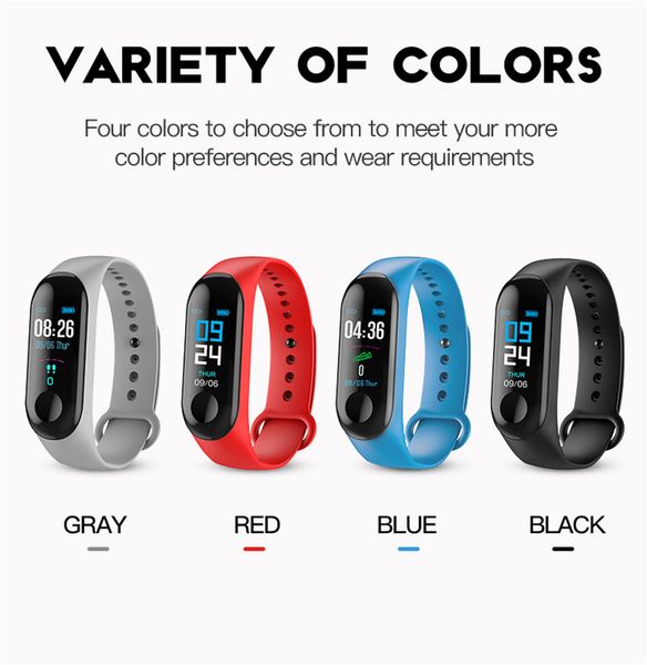 

M3 Smart Band Браслет Часы сердечного ритма Активность Фитнес-трекер