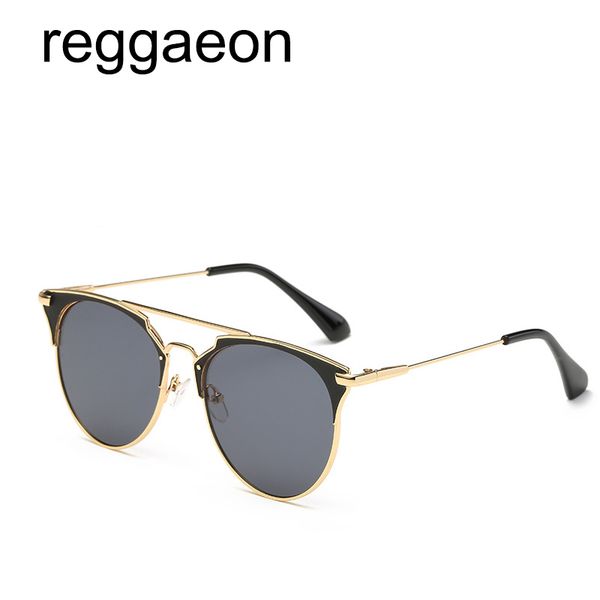 

2018 reggaeon мода розовое золото дамы или мужчины роскошные кошки зеркало солнцезащитные очки d круглый зеркало ретро бабочка солнцезащитны, White;black