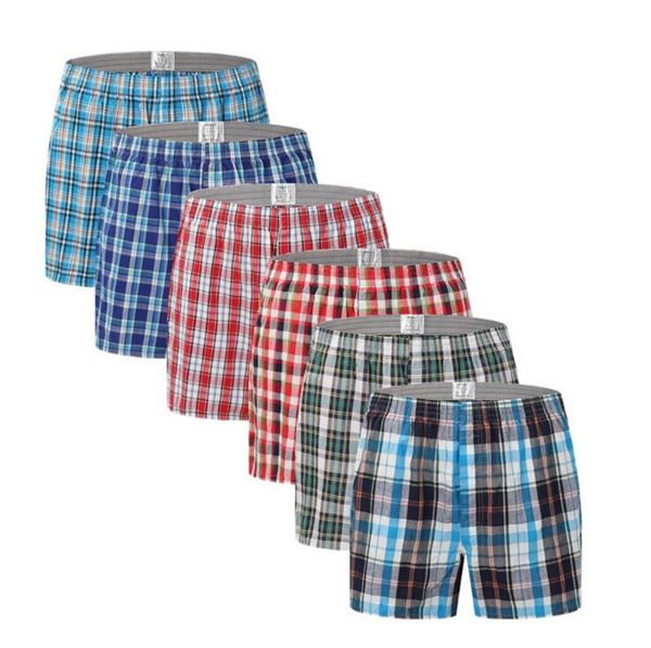 

L - 6XL Boxers for Man Large Size Mens Underwears 11 Types Plaids Stripes Cotton Boxer Fashion and Comfortable Shorts