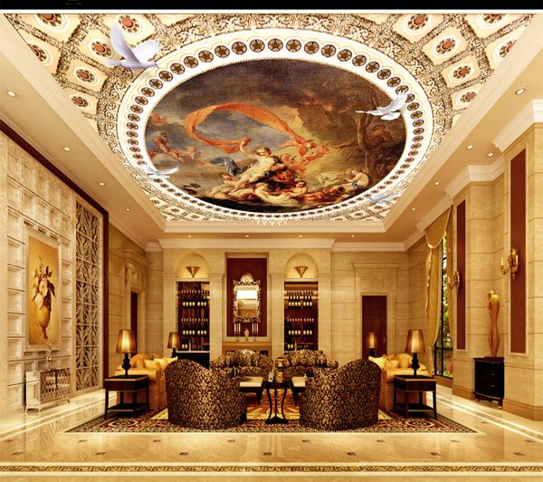 

custom retail 3d fairy sent blessing painting european zenith mural
