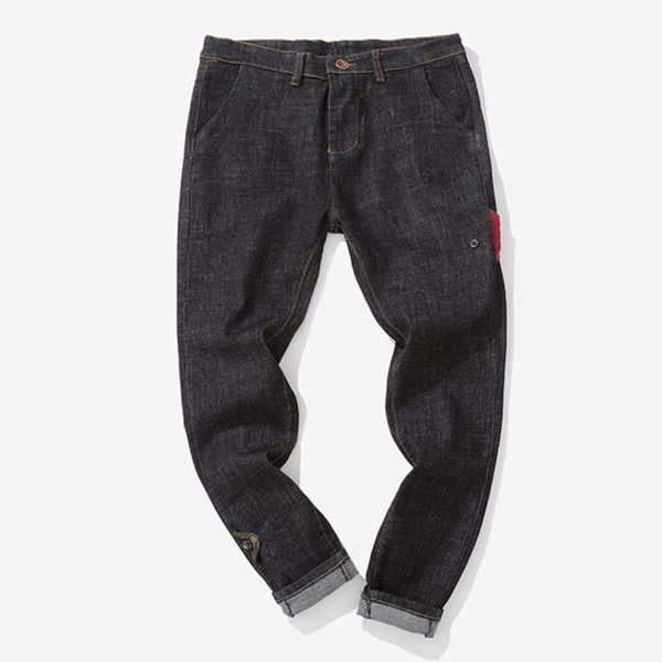 

men casual autumn denim jeans casual plus size hip black trousers pants mens denim jeans male hommes, Blue