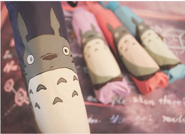 

5pcs fashion cute totoro umbrella beach umbrella water sunshade three folding