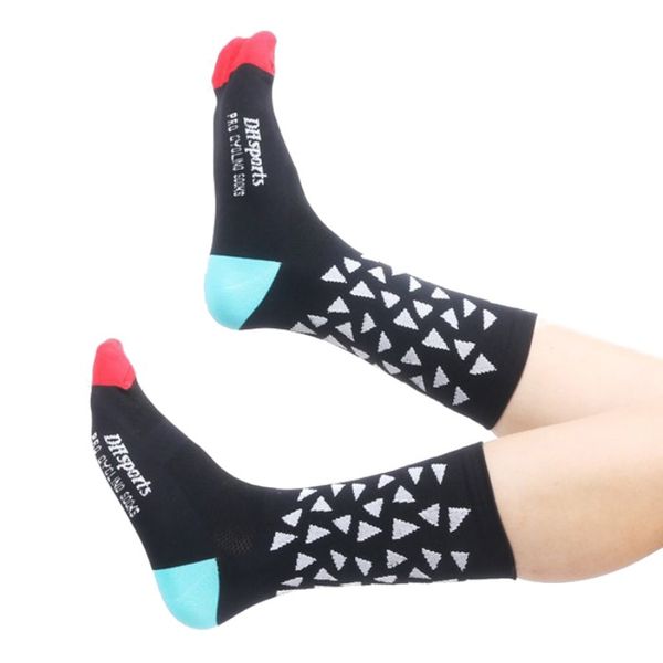 

anti-slip sports running outdoor bicycle riding socks outdoor climbing long tube wearable breathable socks cycling yoga sock, Black