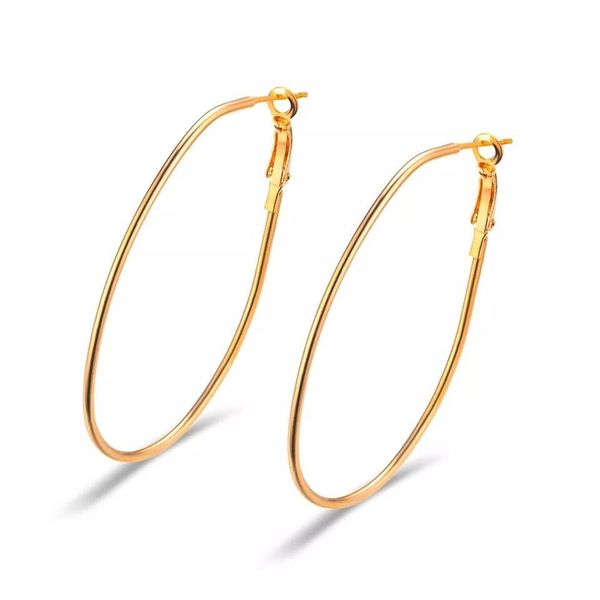 

mxgxfam big smooth circle hoop earrings ( 47 mm ) for fashion women simple style gold color europe and america fashion, Golden;silver