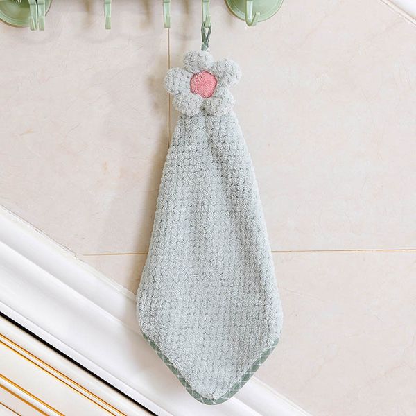 

face hanging flower microfiber hand towels bathroom kitchen towel coral velvet absorbent lint-cleaning cloth dishcloths