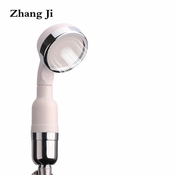 

zhang ji sep. new bathroom watersaving showerhead white abs electroplated pressure shower head healthy shower filter zj022