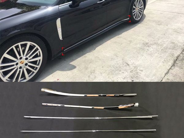 

4x chrome car door side body molding guard trim fit for porsche panamera 2017-2018