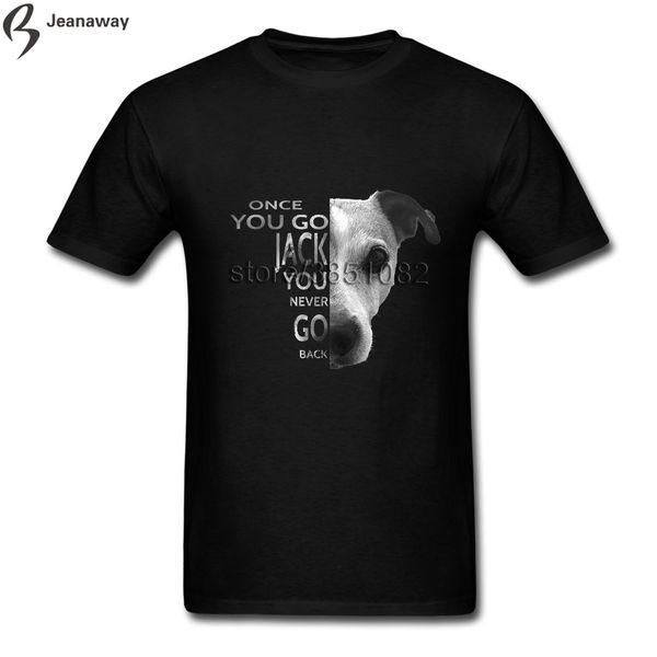 

spring and summer back jack russell terrier men t-shirt short sleeve 100% cotton crew neck summer tee hip hop t-shirt, White;black